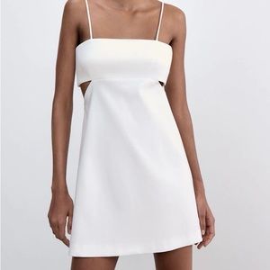 White Zara cut out mini dress